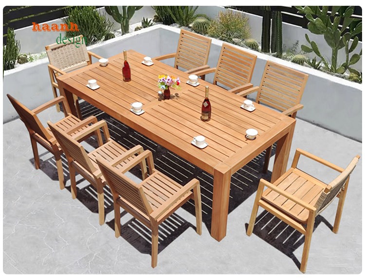 Bàn ghế ngoài trời gỗ teak