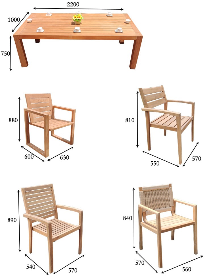 Bàn ghế ngoài trời gỗ teak