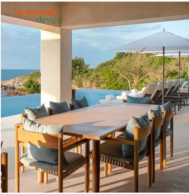 Bàn ghế sân vườn ngoài trời gỗ Teak