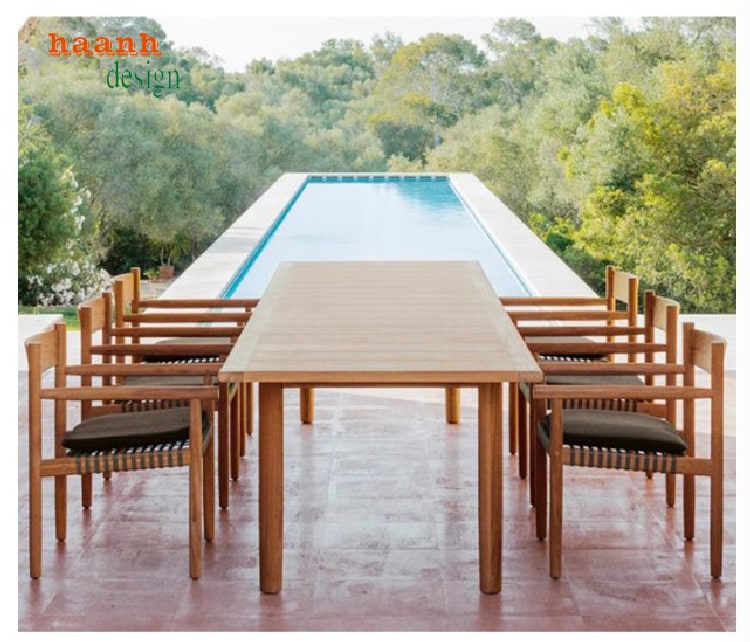 bàn ghế gỗ ngoài trời