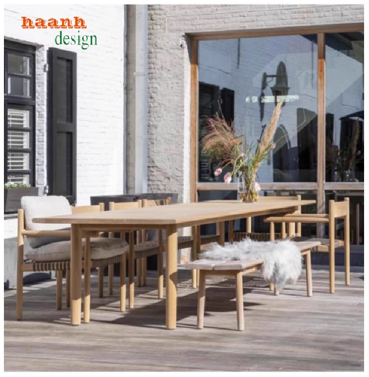 bàn ghế gỗ ngoài trời