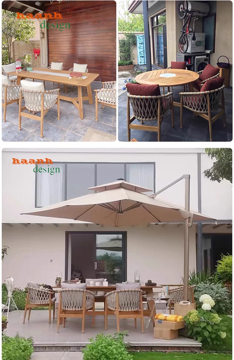 Bàn ghế sân vườn gỗ Teak tự nhiên