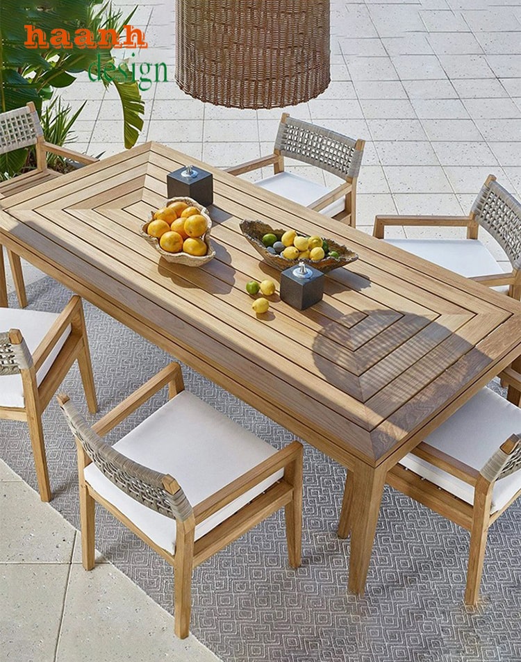 bộ bàn ghế gỗ ngoài trời