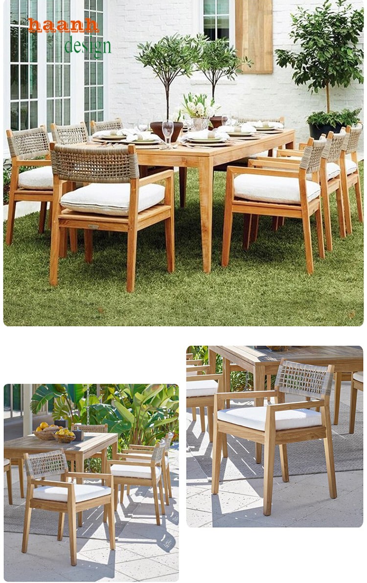 bộ bàn ghế gỗ ngoài trời