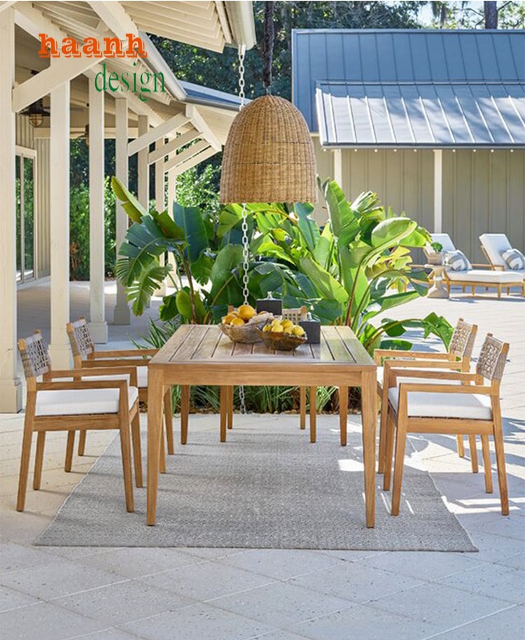 bộ bàn ghế gỗ ngoài trời