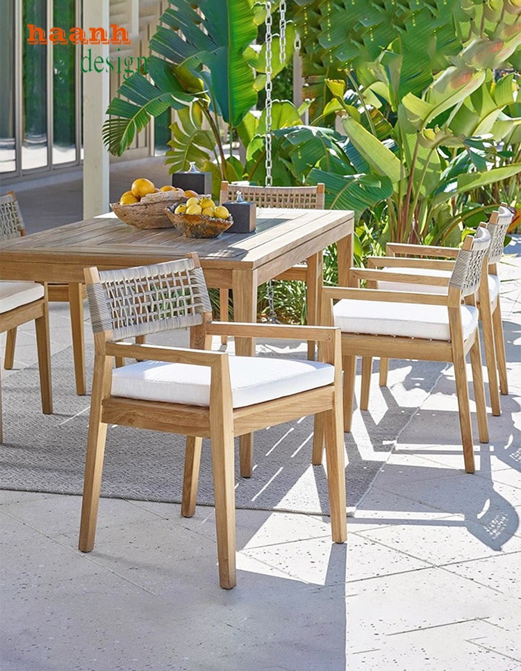 bộ bàn ghế gỗ ngoài trời