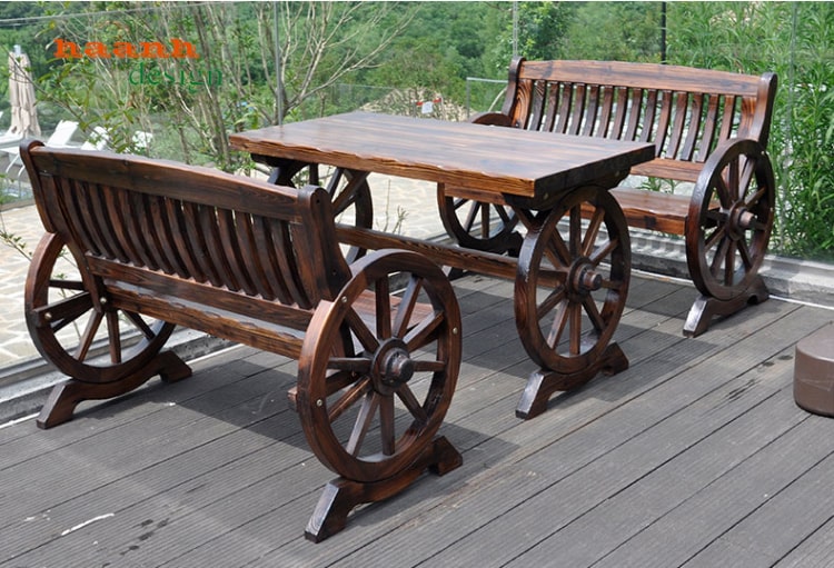 Bàn ghế sân vườn gỗ Teak mẫu cổ điển