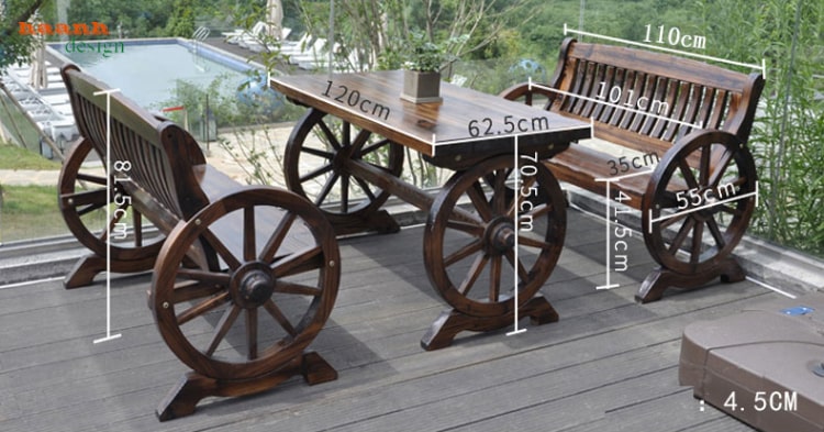 Bàn ghế sân vườn gỗ Teak tự nhiên