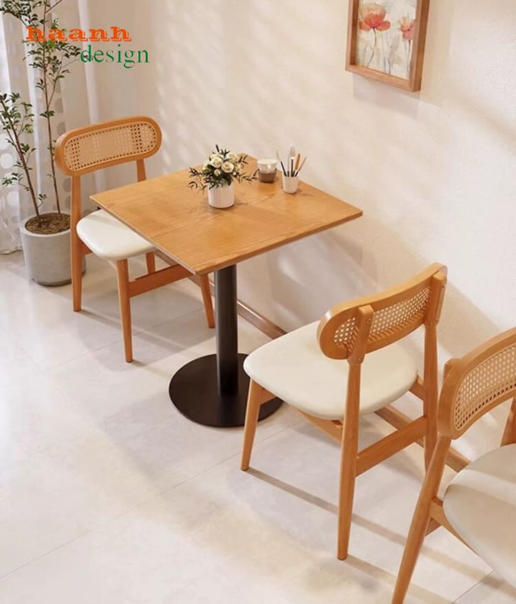 bàn ăn nhà hàng chân sắt sơn tĩnh điện hiện đại