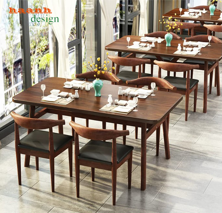 Bàn Ghế Gỗ Quán Ăn Chất Lượng Cao Thiết Kế Theo Yêu Cầu-BNH 010