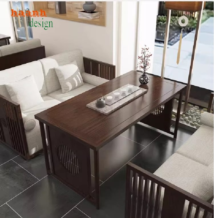 Bàn ghế gỗ nhà hàng đẹp với lớp sơn Inchem cao cấp nhập Mỹ