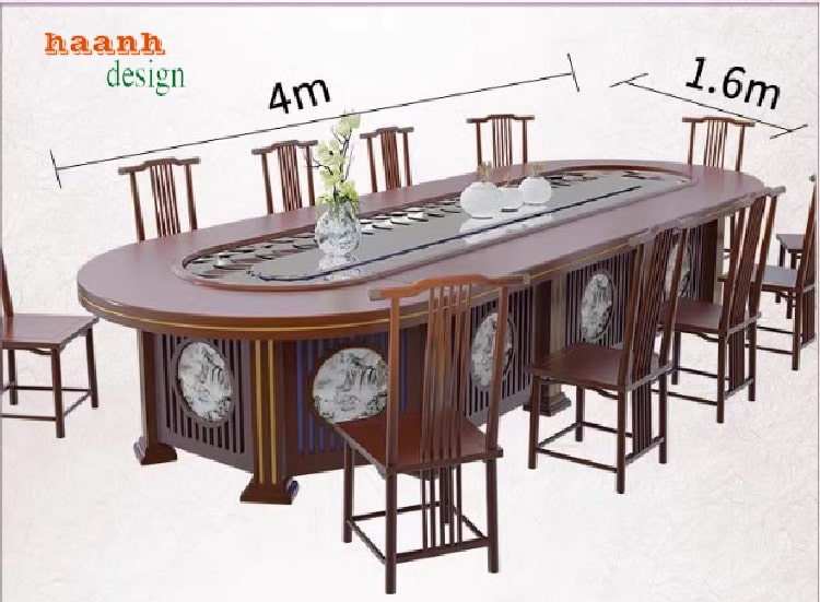 bàn ăn nhà hàng gỗ hiện đại