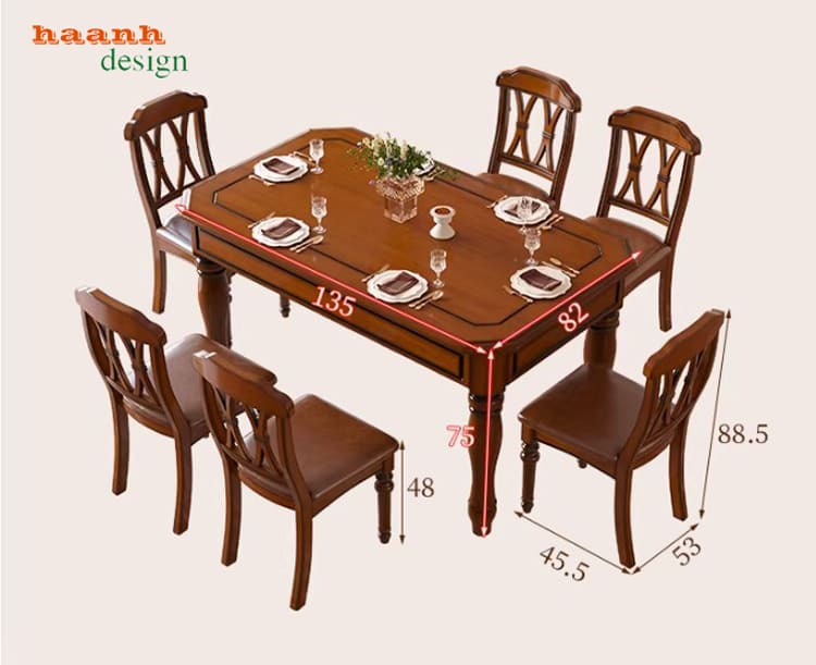 bàn ăn nhà hàng tân cổ điển khách sạn sang trọng