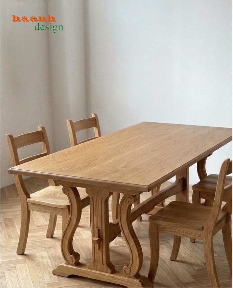 bàn ghế nhà hàng tân cổ điển gỗ gụ cao cấp