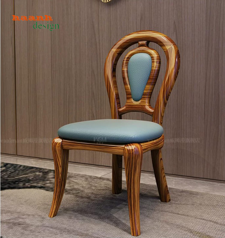 Ghế không tay NHT 008 Ghế tựa bo tròn đệm xanh của bộ NHT 008