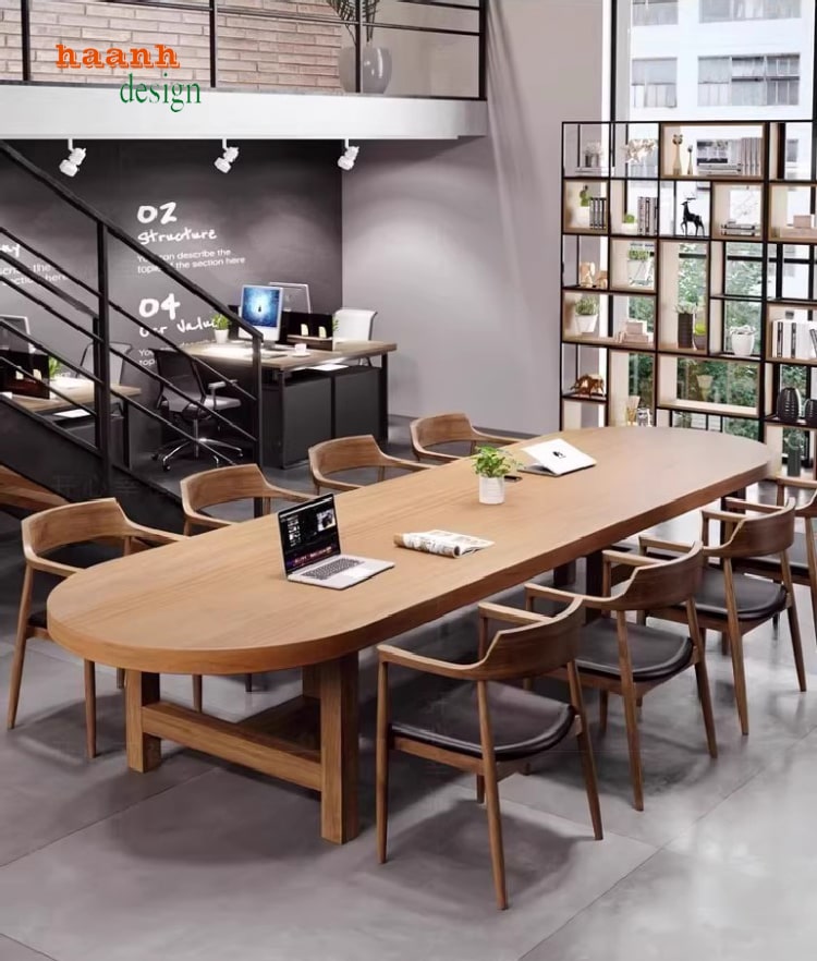 Thiết kế bàn ghế họp gỗ sồi hiện đại phù hợp cho doanh nghiệp-PHH 013