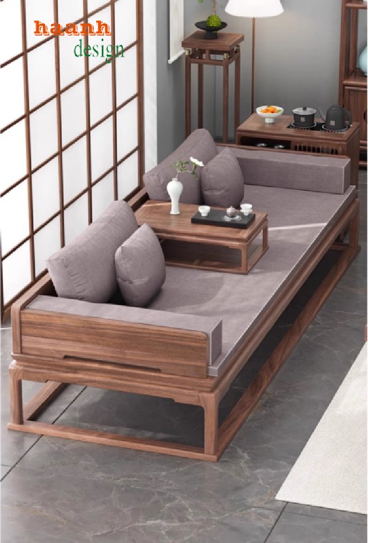 bàn ghế phòng trà gỗ sồi