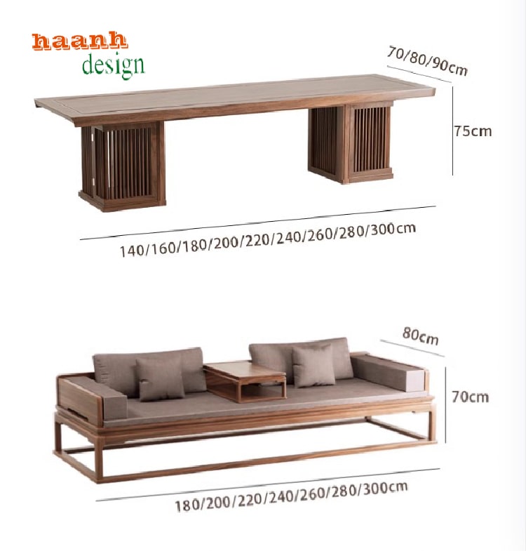 bàn ghế phòng trà gỗ sồi