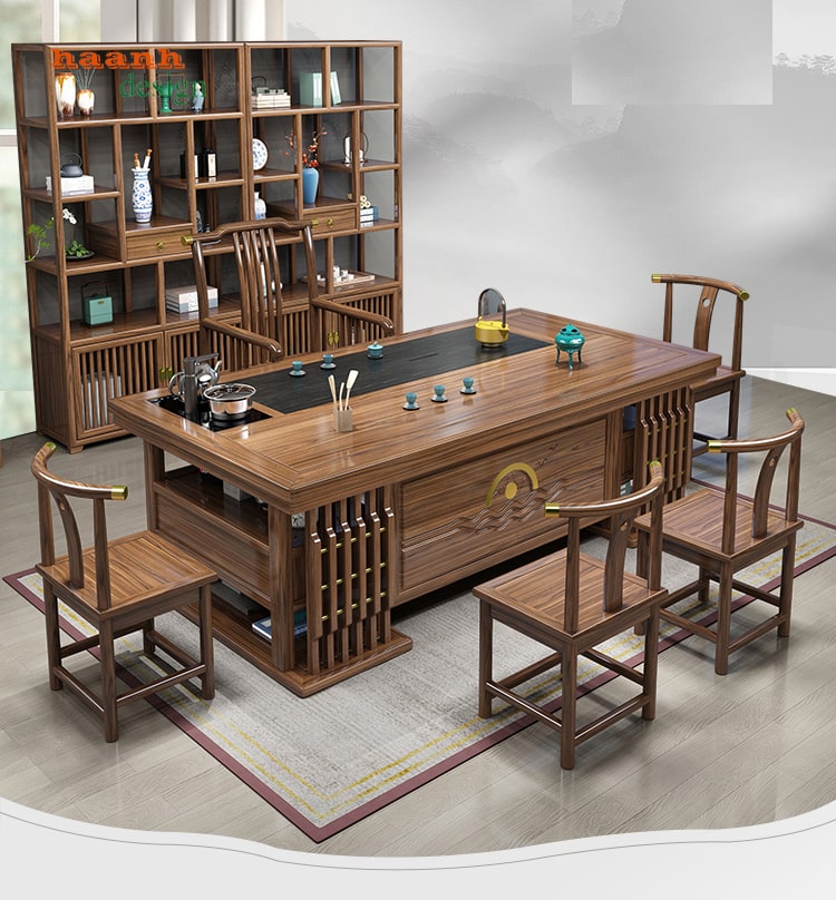 Bàn ghế gỗ phòng trà