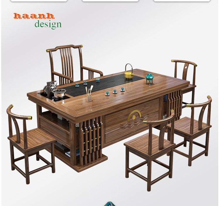 Bàn ghế gỗ phòng trà