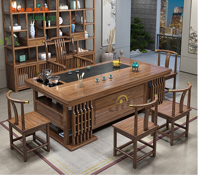 Bàn ghế gỗ phòng trà