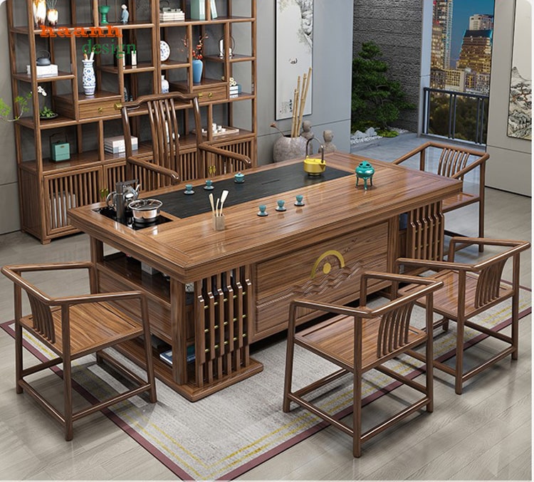 Bàn ghế gỗ phòng trà
