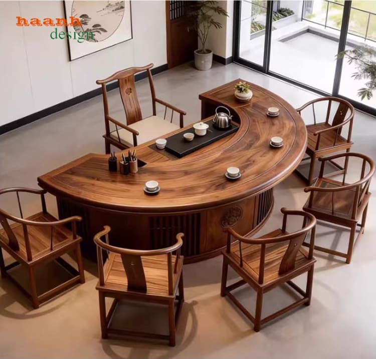 bàn ghế phòng trà đẹp sơn pu inchem cao cấp