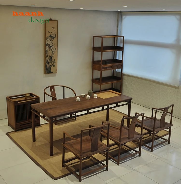 Bàn ghế phòng trà gỗ tự nhiên