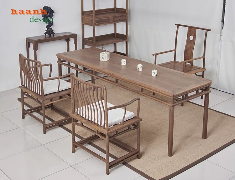 Bàn ghế phòng trà gỗ tự nhiên