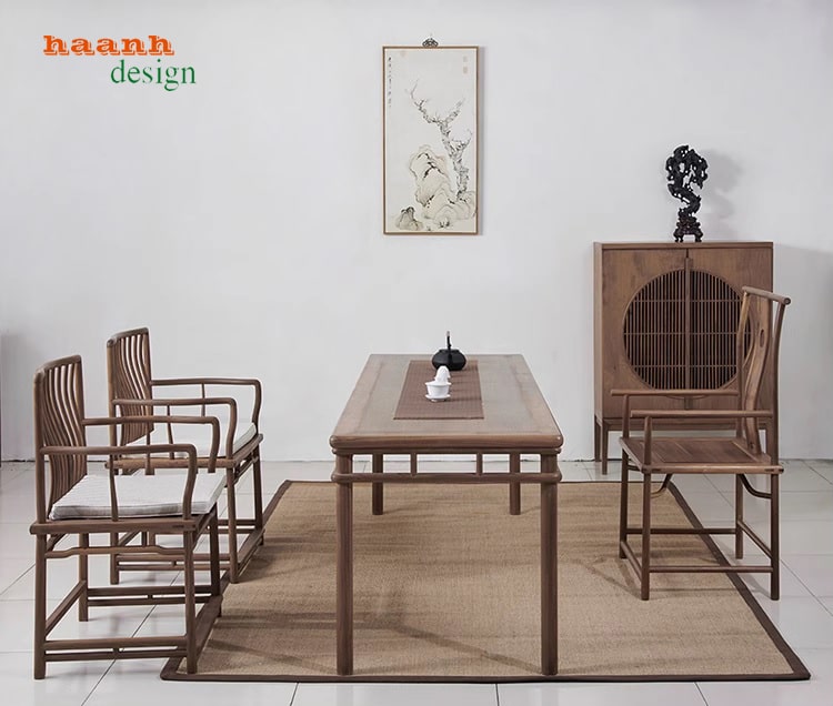Bàn ghế phòng trà gỗ tự nhiên