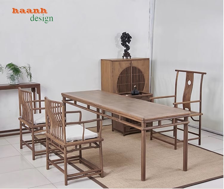 Bàn ghế phòng trà gỗ tự nhiên