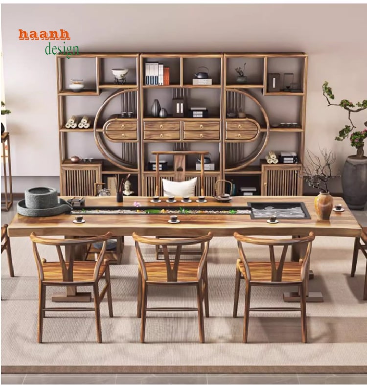 bàn trà gỗ óc chó