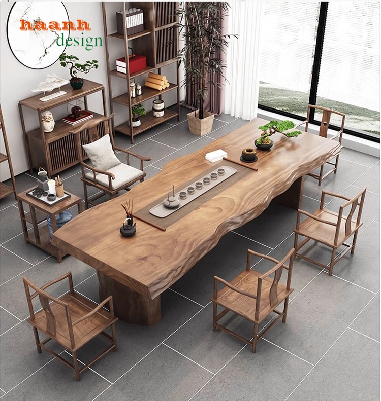 Nội thất đồ gỗ phòng trà á đông