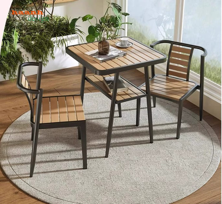 Bộ bàn ghế sắt ngoài trời hiện đại cho sân vườn