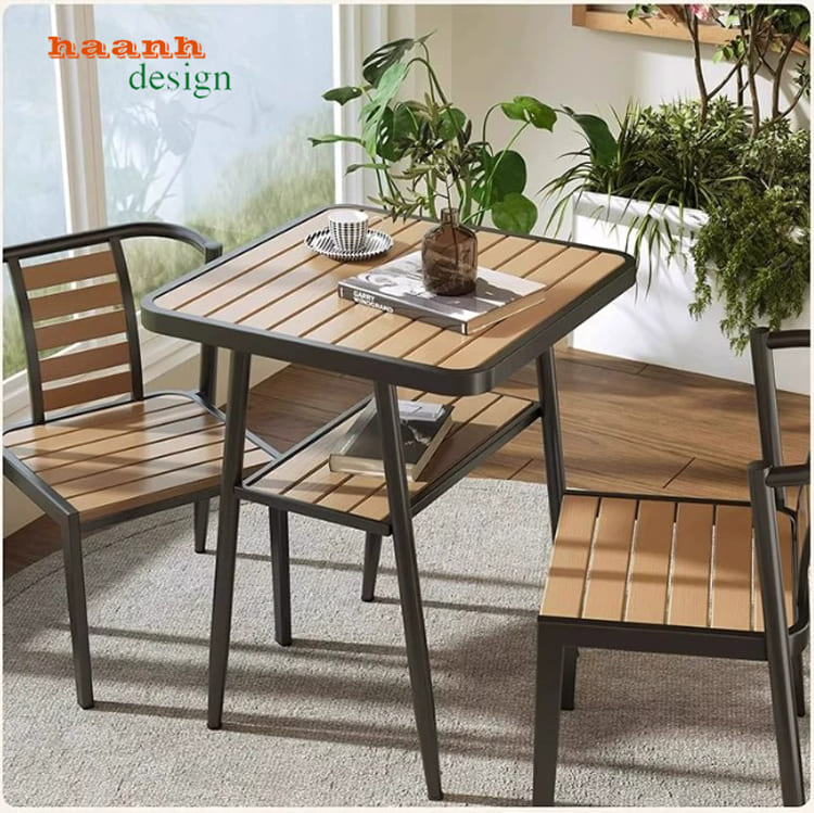 Bộ bàn ghế sắt ngoài trời phong cách hiện đại