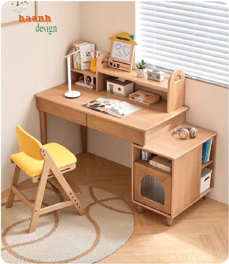 bàn học trẻ em bằng gỗ tự nhiên