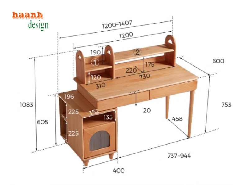 bàn học trẻ em bằng gỗ tự nhiên