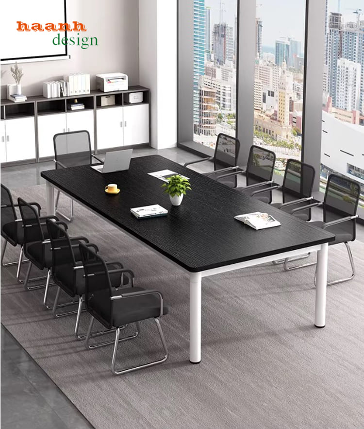 mặt gỗ melamine bàn hội nghị chân sắt mặt gỗ chống ẩm