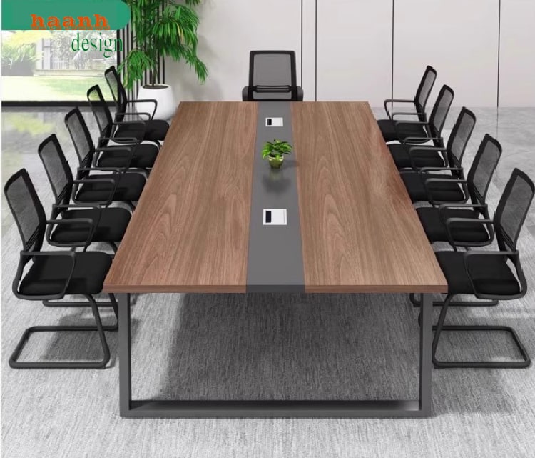 bàn họp chân sắt 2m4 hiện đại cho công ty