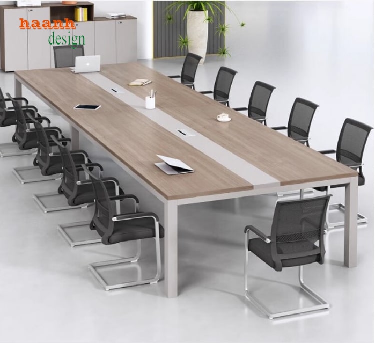 Mẫu bàn họp chân sắt đẹp phong cách hiện đại