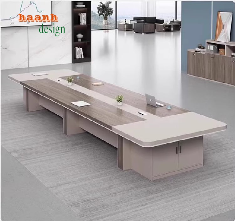 Bàn hội thảo gỗ công nghiệp sử dụng trong phòng họp hiện đại