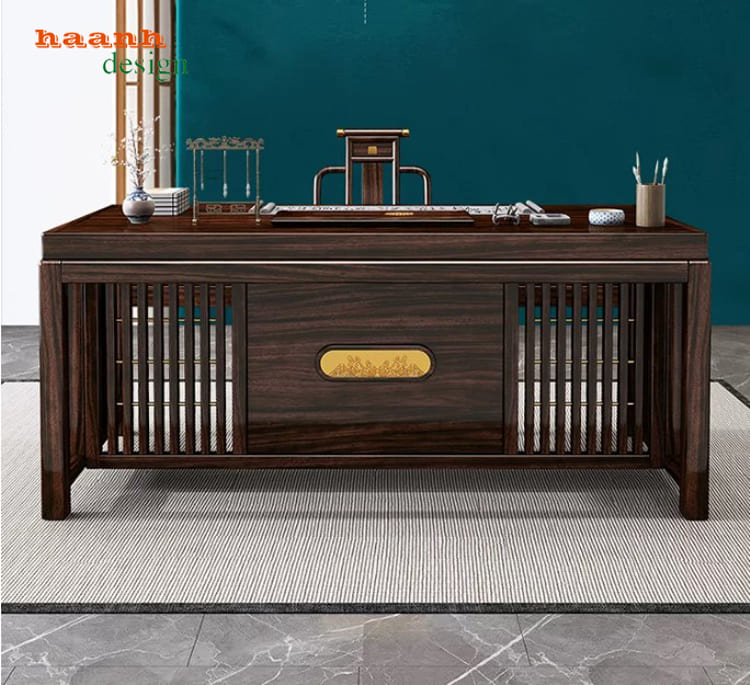 bàn ghế làm việc gỗ mun Nam Phi cao cấp cho văn phòng