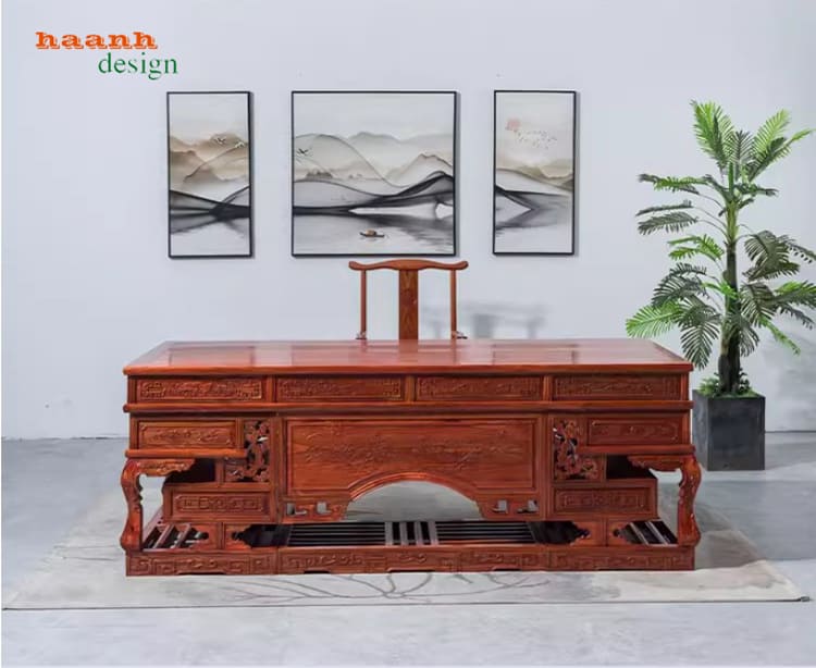 bàn lãnh đạo gỗ giả cổ đẹp cao cấp