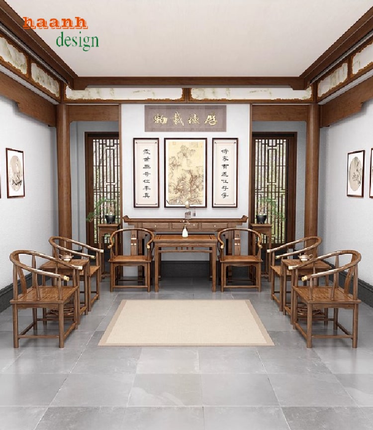 Bàn ghế phòng thờ gỗ tự nhiên