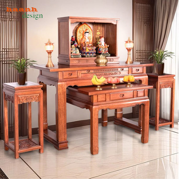 bàn thờ gỗ đẹp phong cách truyền thống á đông