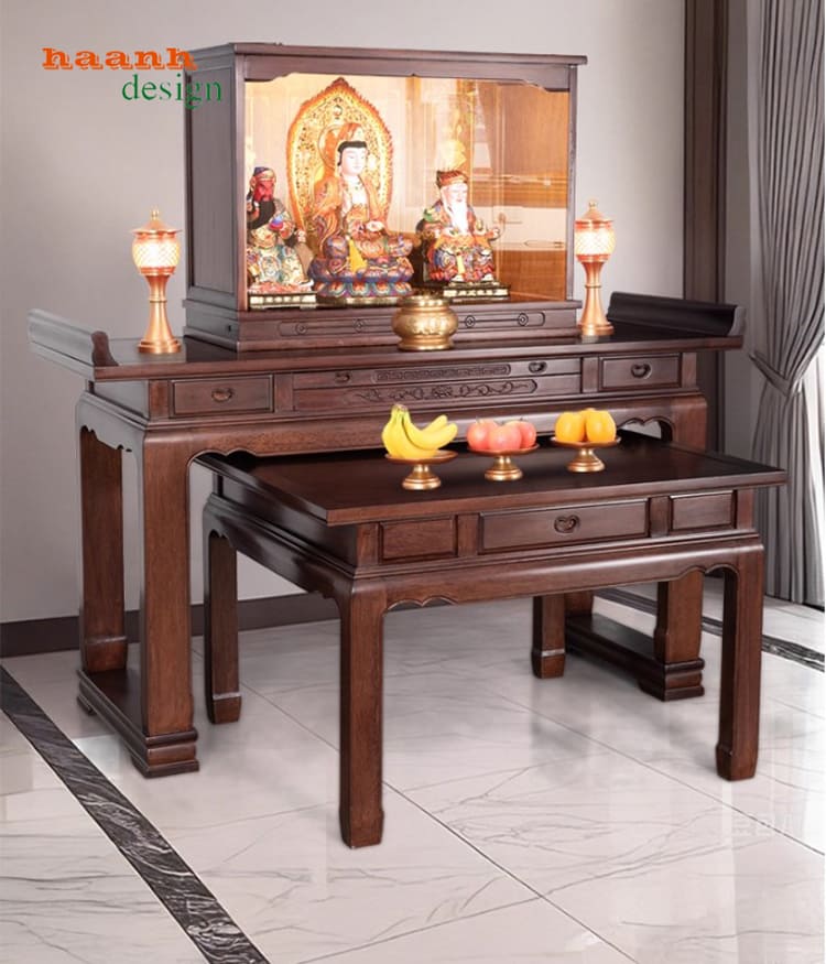 bàn thờ gỗ đẹp cho phòng thờ gia đình
