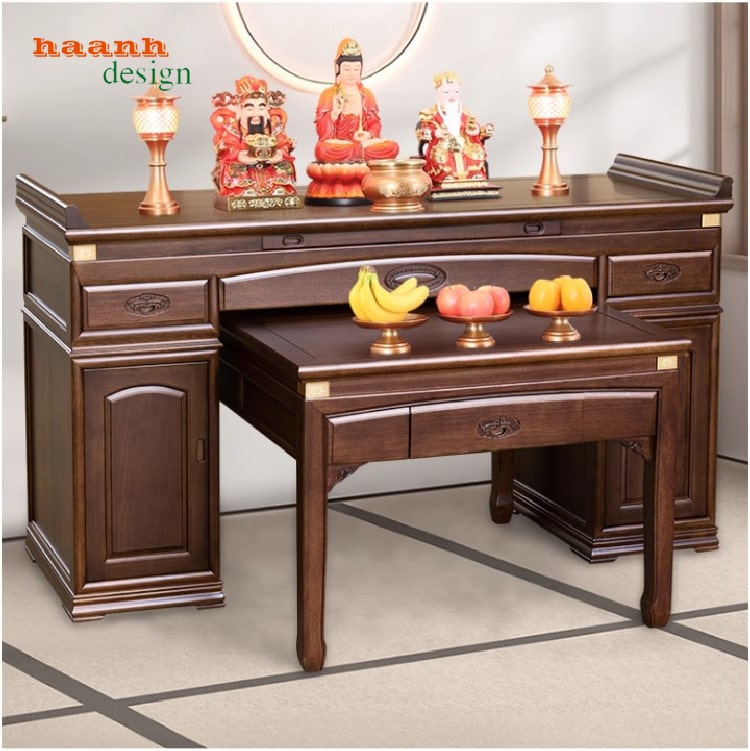 mẫu bàn thờ Phật và gia tiên