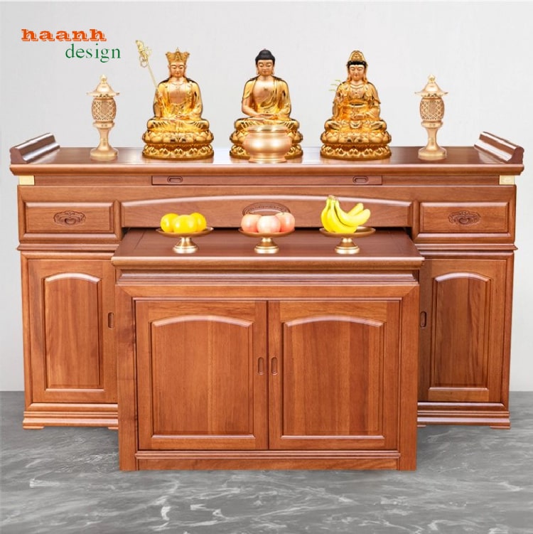 bàn thờ Phật và gia tiên gỗ hương