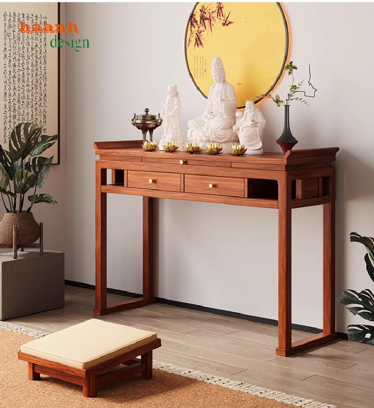 Bàn thờ Phật thiết kế hai tầng đơn giản và tinh tế