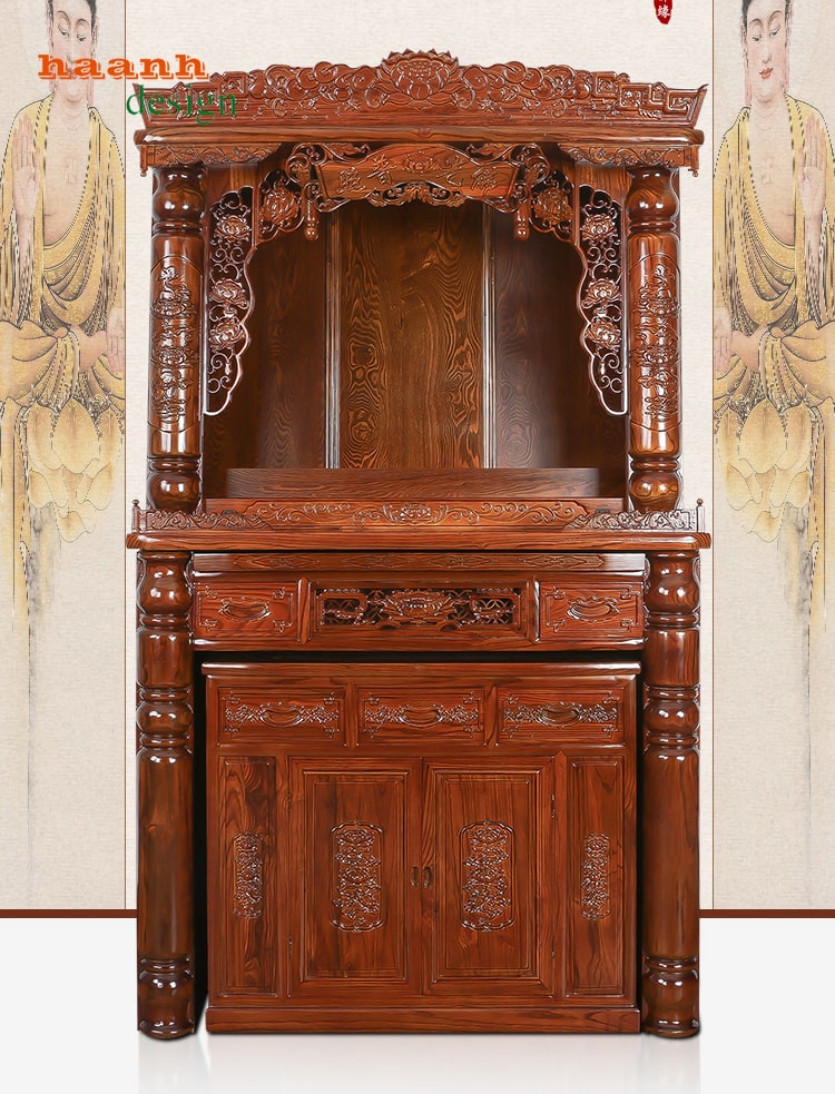 Bàn thờ phật chạm khắc